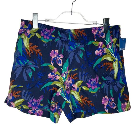 COLUMBIA NWT Walnut River Printed Shorts Nocturnal Magnolia Tropical Size Large - Picture 11 of 12